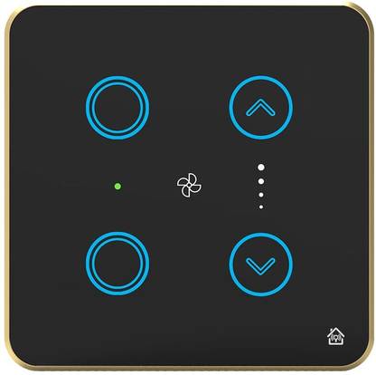 HomeMate 2 Module Smart Touch Switch Panel | 4 Switch & 1 Fan