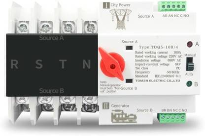 amiciSmart Dual Power Automatic Control Transfer Switch, 125A Changeover Switch (3-Phase) Smart Switch