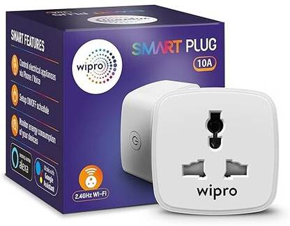 Wipro 10A WiFi, Suitable for Small appliances, with Voice & App Control Smart Plug