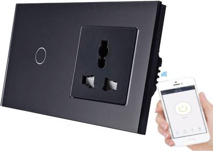 GOLENS mart Wifi Switch 1 xSmart Switch & 1 Smart Plug Module. Finger Touch,App Smart Switch