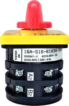Salzer (L&T) 61038 16A 2Pole 2Way ON OFF S16 Cam Operated Rotary Switch