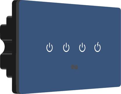 iotics Smart Touch Switch for 4 Lights, Remote, Mobile App, Alexa & Google Home Smart Switch