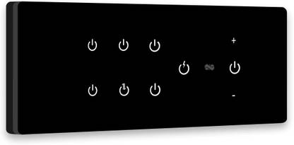 iotics Smart Touch Switch for 7 Light & 1 Dimmer, Remote, Mobile App, Voice Control Smart Switch