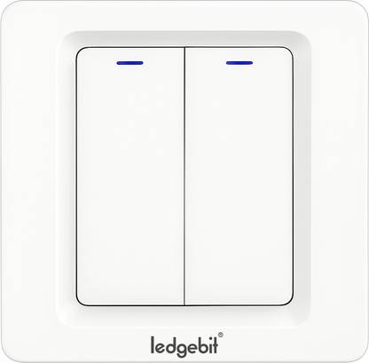 Ledgebit Smart Touch Light Button Switch – Wi-Fi, 2 Gang, Smart Switch