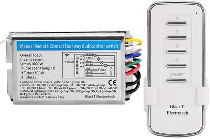 Blackt Electrotech (BT16R) RF Remote Switch Board For Fan , Lights On/Off | RF Remote Switch Board Smart Switch
