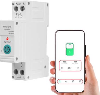 Auslese 1P 63A WiFi Smart Circuit Breaker, Remote Voice Control,Overcurrent Protection Smart Switch