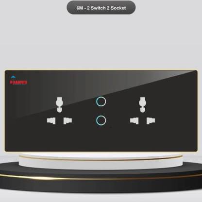 Phamvio 1 Normal &1 16A Socket with Touch panel Switch with Heavy Load Support- 6M Size Smart Switch
