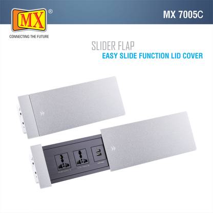 MX Access Flap Sliding/Cable Cubby With Universal Socket/Data/Usb (MX7005C) Smart Power Strip