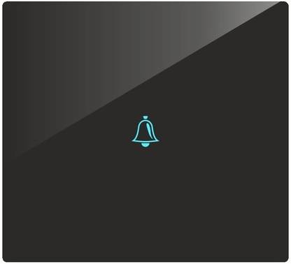 TEQOOZ Doorbell Touch Switch (Black) | Glass Finish | Capacitive Touch Smart Switch