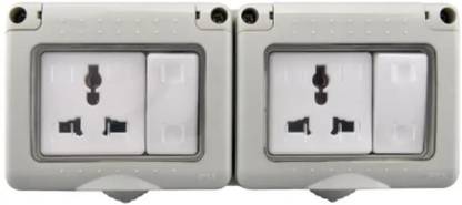Kesig 2 Gang Water Proof Plastic Box with Switch and Socket