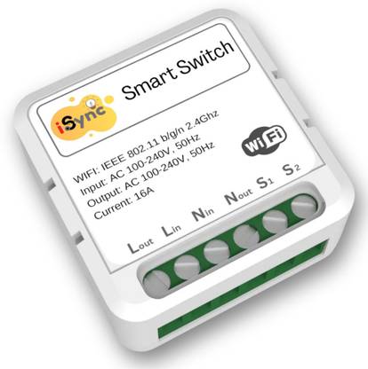 iSync WiFi Smart Switch for Electrical Appliance 16A Smart Home Automation, Mobile App Smart Switch