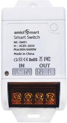 amiciSmart WiFi Smart Switch for Home Automation, 30A Timer Switch Compatible with Alexa Smart Switch