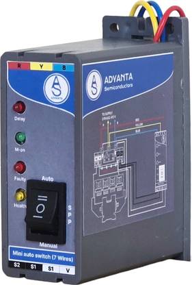 Adyanta Mini Auto Switch (7 Wires), 3 Phase DOL Motor Controller with Status Indicators Smart Switch