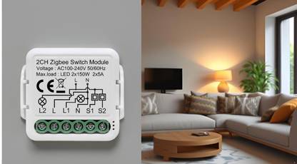 MODERNEXT 2CH Zigbee SML-02Z Smart Switch module Home Assistant Smart Switch
