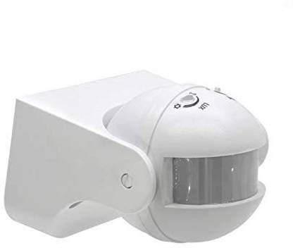 Auslese Wall-Mount PIR Motion Sensor with Light, Energy Saving, Lux & timer Adjustment