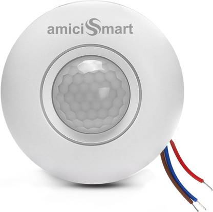 amiciSmart 360° PIR Motion Sensor, Surface Mounting Motion Detector with Adjustable Smart Switch