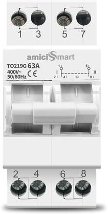 amiciSmart Dual Power Manual Control Transfer Switch, 63A (Single Phase) Smart Switch