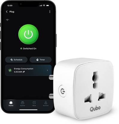 Qubo 10A Smart Plug | Wi-Fi+BT | App & Voice Control | For Small Appliances Smart Plug