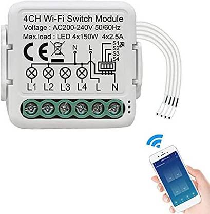 jenix 4 Gang WiFi Smart Light Switch Compatible with Alexa Echo Google Home Smart Switch
