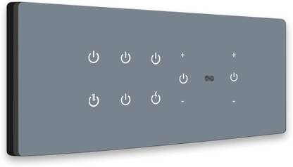 iotics Smart Touch Switch for 6 Light & 2 Dimmer, Remote, Mobile App, Voice Control Smart Switch