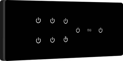 iotics Smart Touch Switch for 8 Lights, Remote, Mobile App, Alexa & Google Home Smart Switch