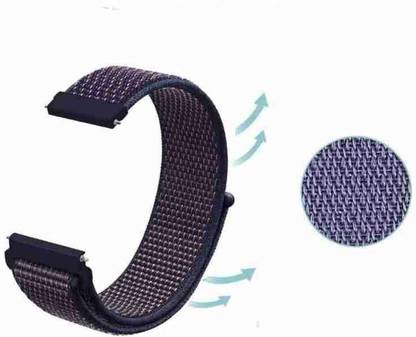 Trinetra 20mm nylon loop Strap Many Models Supported Sports Band Indigo Blue (Blue) Smart Watch Strap