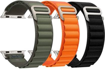 DARKFIT Trail Loop Bands/Straps Compatible with Watch 49mm 46mm 45mm 44mm 42mm, Adjustable Velcro Premium Strap for iWatch Ultra & Ultra 2 Series SE 10 8 7 6 5 4 3 2 1. (Only 2 Pcs Trail Loop Strap, Watch NOT Included) Smart Watch Strap (Black, Blue) Smart Watch Strap