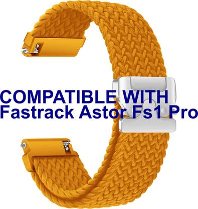 ACM Watch Strap Woven Braided Clipper for Fastrack Astor Fs1 Pro Smartwatch Orange Smart Watch Strap