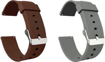 ACM Pack of 2 Watch Strap for Asus Vivowatch Sp Hc-A05 Smartwatch (Brown/Grey) Smart Watch Strap