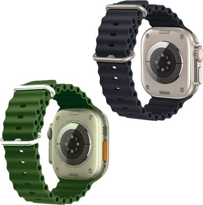 Vcart Anti Dust Soft Silicone Ocean Smart Watch Wrist Band Compatible with Ultra Watch Series 8 7 6 5 4 3 2 1 SE Ultra (49/47/45/44/42mm) Smart Watch Strap