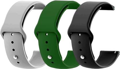 BLACK LOVIES 20 MM Smartwatch straps Pack of 3 Smart Watch Strap
