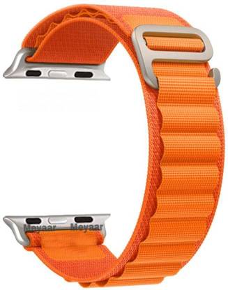 Antoj Smart Watch Strap alpine loop Belt for Ultra Watch 49 mm, Series 8 / 7 45 mm, Series 6 / 5 / 4 44 mm, Series 3 / 2 / 1 42 mm, T800 Ultra, Watch 8 Ultra, i8 Pro Max, W26, T800(orange) Smart Watch Strap