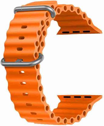 Orbix Ocean Apple ultra watch belt, band ,strap 49/45/44/42 MM Silicone Watch Strap (Orange) Smart Watch Strap
