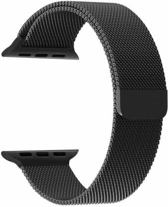 TINGTONG Stainless Steel 38mm/40mm/41mm Milanese Band with Magnetic Closure Black Chain Smart Watch Strap