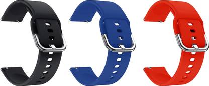 ACM Pack of 3 Watch Strap Hook for Tagg Kronos Ii (Black/Blue/Red) Smart Watch Strap