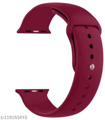 Frox Soft Silicone Strap Band For Apple Watch Series 1/2/3/4/5/6 & SE (42mm,44mm) 42 mm Silicone Watch Strap (Black) Smart Watch Strap