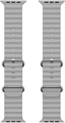 JANROCK Silicone Strap Soft Flexible Compatible with iWatch Band Series Ultra 8 7 6 5 4 3 2 1 SE Band 42mm 44mm 49mm for Women Men (Pack of 2) Smart Watch Strap
