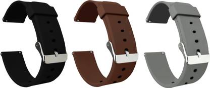 ACM Pack of 3 Watch Strap for Muvaudio Muvtrend Smartwatch (Black/Brown/Grey) Smart Watch Strap