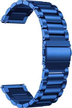 ACM Watch Strap Metal Steel for Pebble Cosmos Endure Smartwatch Belt Blue Smart Watch Strap