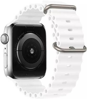 Foxne Point 44mm Soft Silicone Straps Wave Line Loop Wristband Series 7 SE 6 5 4 watch band Smart Watch Strap