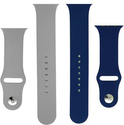 BLACK LOVIES Watch Strap Compatible with Apple Watch Straps 42mm 44mm, Soft Silicone Belt Sport Wristbands Smart Watch Band for iWatch Series SE 6/5/4/3/2/1 (PACK OF 2) Smart Watch Strap (BLACK- WHITE) Smart Watch Strap