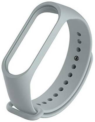 Baazmo Silicone Strap for models Xiaomi Mi Band 4 and Mi Band 3, with Plain design and Light Grey color (Device not included) Smart Band Strap