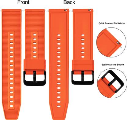 TIMEWEAR Strap with Quick Release Pin Sidebar, Compatible Watches with Lug width 22 mm Silicone Watch Strap
