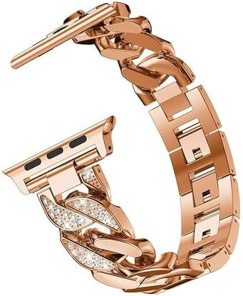 TECHNUV Women Girls Diamond Designer Bling Rhinestone Stainless Steel Apple Watch Bracelet Strap Compatible with Apple Watch 42mm/44mm/45mm/49mm (Se/Series 9/8/7/6/5/4/3/2/1 Ultra 2) Smart Watch Strap