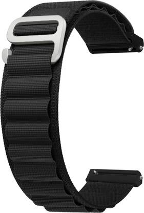 ACM Watch Strap Nylon Hook for Croma Stridei Smartwatch Belt Band Black Smart Watch Strap