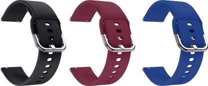 ACM Pack of 3 Watch Strap Hook for Boat Wave Neo (Black/Purple/Blue) Smart Watch Strap