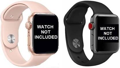 Noteplus Watch Strap Compatible with Apple Watch Straps 42mm 44mm, Soft Silicone Belt Sport Wristbands Smart Watch Band for iWatch Series SE 6/5/4/3/2/1 (PACK OF 2) Smart Watch Strap (BLACK- BLACK) Smart Watch Strap Smart Watch Strap
