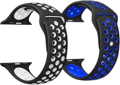 VEKIN (Pack of 2)Strap Compatible for Watch Band 42mm 44mm 45mm Adjustable Silicone Wristband Sport Loop for Watch Series 7/6/5/4/3/2/1, SE Smart Watch Strap