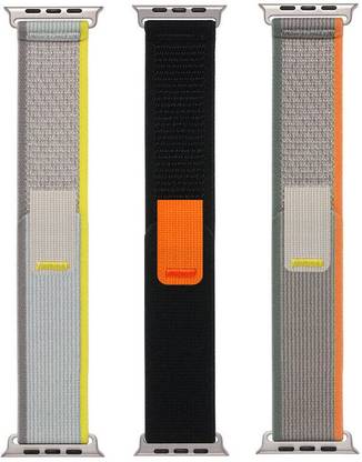 BLACK LOVIES Nylon Trail Loop Smart Watch Strap Belt for Ultra Watch 49 mm, Series 8 / 7 45 mm, Series 6 / 5 / 4 44 mm, Series 3 / 2 / 1 42 mm, T800 Ultra, Watch 8 Ultra, i8 Pro Max, W26, T800 Smart Watch Strap