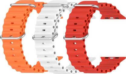 FORTUNATE Silicone Ocean Adjustable Metal-Hook Premium Watch Strap for Apple Watch Series 8 7 6 5 4 3 2 1 SE, T800, HW12, HW13, HW16, K16, K17, A2, i7 PRO MAX, i8 PRO MAX, Watch Ultra, Series 34 Smart Watch Strap